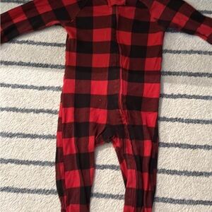 Red and Black Plaid Kids One Piece